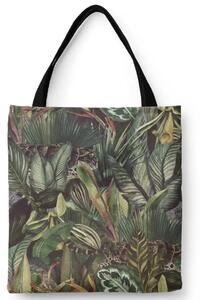Borsa a sacco Tigri tra le foglie - composizione ispirata alla giungla tropicale