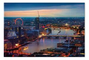Quadro Londra di notte - vista panoramica della capitale inglese