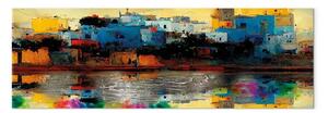 Quadro contemporaneo Kafsa, Tunisia - città astratta e colorata in riva al mare