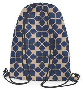 Sacca zaino Piastrelle orientali - motivo ispirato alla ceramica beige e blu