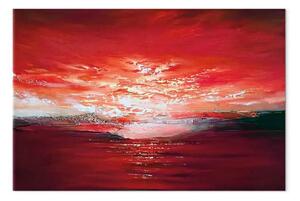 Quadro moderno Tramonto sul mare - paesaggio astratto dipinto