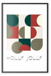 Poster: Holly jolly - forme geometriche nei colori natalizi