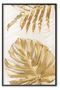 Poster: Foglie d'oro con mostri eleganti - piante in festa