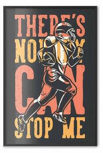 Poster: Nessuno mi ferma - scritta colorata con sportivo su sfondo nero