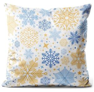Cuscino in velluto Christmas composition - stars, dots and twigs on a light background