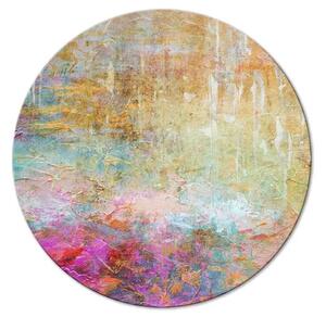 Quadro rotondo Colori di stati d'animo mutevoli - grafica dipinta in modo astratto