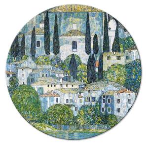 Quadro rotondo Chiesa di Cassone, Gustav Klimt - architettura tedesca lungo il fiume
