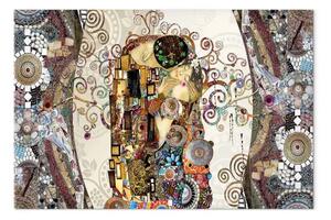 Quadro moderno Il bacio degli innamorati - colorata ispirazione klimtiana