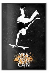 Poster: Vecchio sullo skateboard - ragazzo che salta sulla tavola