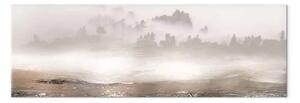 Quadro contemporaneo Paesaggio nebbioso - natura astratta in tonalità seppia