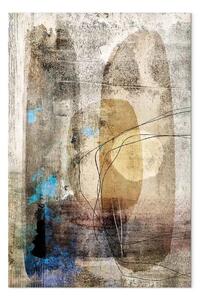 Quadro moderno Astrazione beige - composizione linee, macchie