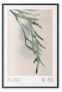 Poster: Pianta numero 58 - ramo verde su sfondo beige