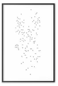 Poster: Caos numerico - punti neri con numeri su sfondo bianco