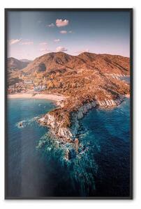 Poster: Scogliera a Kalamitsi - paesaggio marino con splendida costa e spiagge
