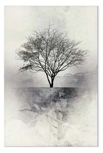 Quadro moderno Paesaggio - albero solitario su sfondo astratto chiaro