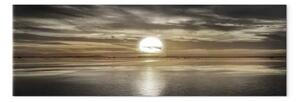 Quadro Tramonto sul mare - crepuscolo romantico in colori seppia