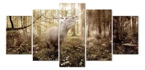 Quadro moderno Signore della foresta - composizione con motivi animali