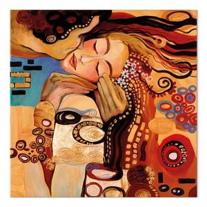 Quadro contemporaneo Bacio d'amore - ritratto artistico degli innamorati