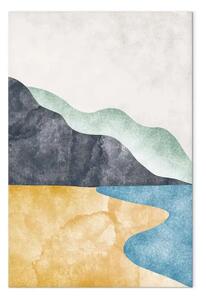 Quadro contemporaneo Paesaggio astratto - spiaggia montagne oceano