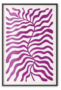 Poster: Astrazione geometrica - forme di piante di colore viola chiaro