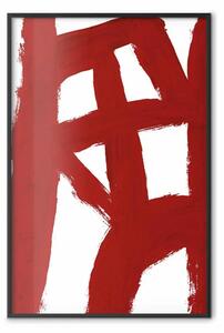 Poster: Composizione astratta - forme geometriche e forme rosse