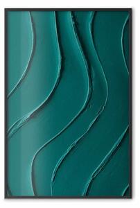 Poster: Astrazione verde scuro - struttura chiara di materia e forme