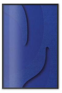 Poster: Astrazione in rilievo - struttura blu della materia e forme 3D