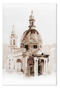 Quadro contemporaneo Architettura Roma - acquerelli seppia