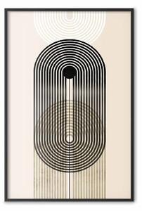 Poster: Astrazione - forme geometriche - nero, bianco e marrone