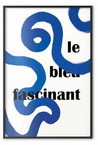 Poster: Blu affascinante - linee astratte intrecciate con scritte