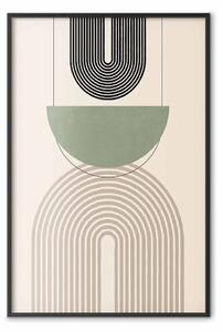 Poster: Astratto - forme geometriche - nero, marrone e verde