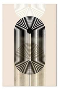 Quadro su tela Astrazione - forme geometriche - nero, marrone e bianco