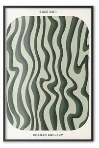Poster: Forme ondulate - strisce irregolari di colore verde