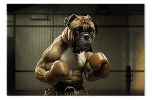 Quadro moderno AI cane boxer - orizzontale
