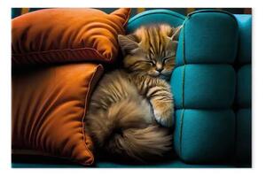 Quadro moderno Gatto AI - orizzontale