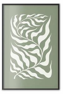 Poster: Pianta su sfondo di salvia - foglie astratte ispirate a Matisse