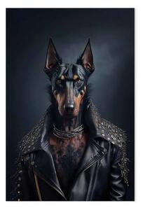 Quadro moderno AI cane dobermann - verticale
