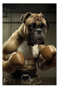 Quadro contemporaneo AI cane boxer - verticale