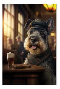 Quadro moderno AI cane schnauzer in miniatura - quadrato