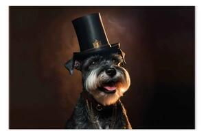 Quadro contemporaneo AI cane schnauzer miniatura - felice cilindro, orizzontale