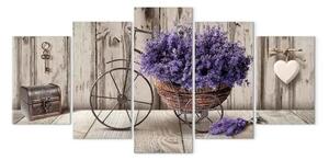 Quadro su tela Bouquet segreto di lavanda (5 pezzi) grande
