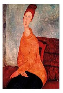 Quadro famoso Amedeo Modigliani - Jeanne Hébuterne in maglione giallo