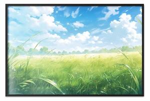 Poster: Primavera al computer - paesaggio rurale in un'atmosfera di gioco