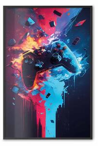 Poster: Colour pad - console esplosiva blu e rossa