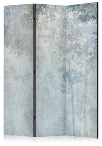 Paravento design Riverbero della foresta - astrazione con alberi su sfondo grigio