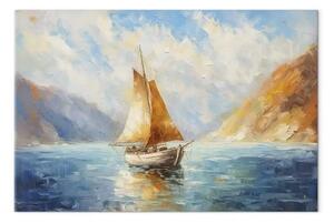 Quadro Nave in mare - paesaggio ispirato all'opera di Claude Monet