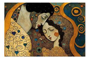 Quadro su tela Coppia abbraccia - mosaico Klimt
