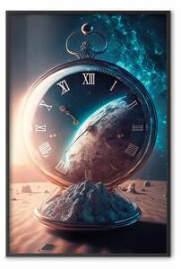 Poster: Orologio planetario - un'astrazione con un motivo di tempo e spazio
