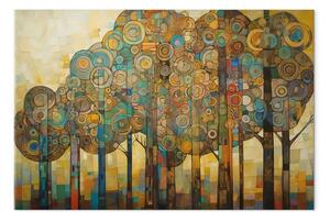 Quadro Foresta a mosaico - astrazione con motivo forestale generato dall'IA