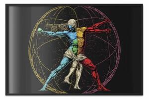 Poster: Atleta vitruviano - composizione ispirata al lavoro di da Vinci